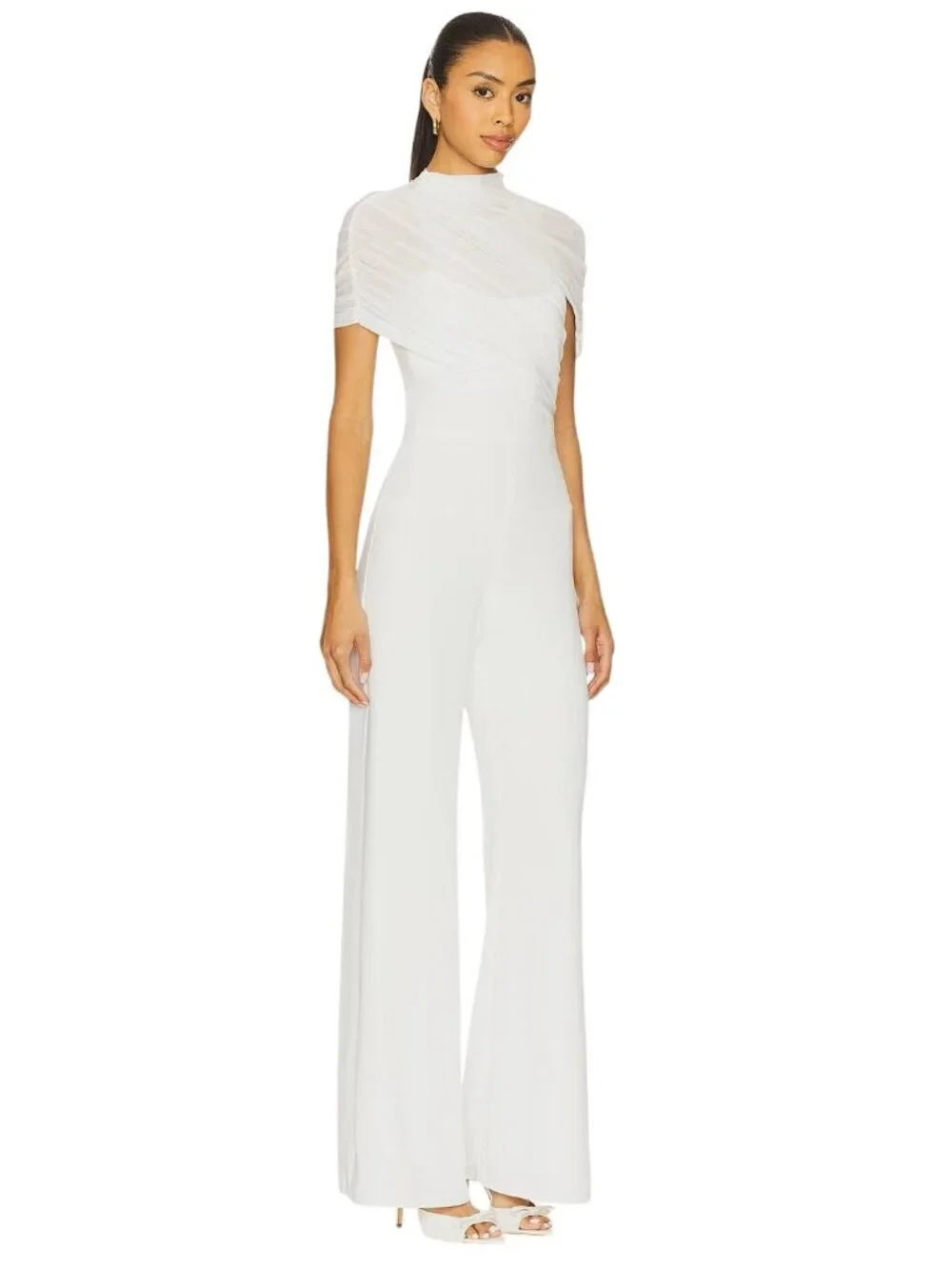 Amanda Uprichard x REVOLVE Evianna Jumpsuit in Ivory Large Womens Pants Suit Out